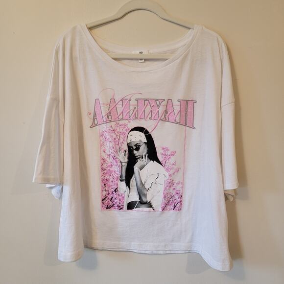 NEW Nordstrom BP Aaliyah T-Shirt XL Boxy 90s Hip Hop Band Tee - Picture 1 of 7